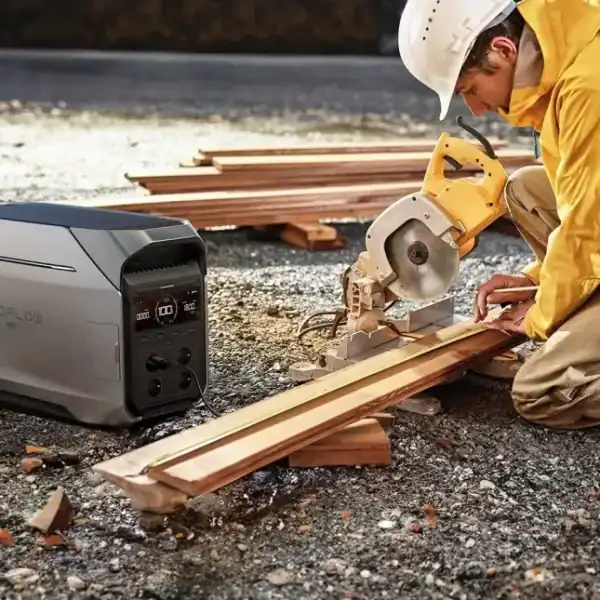 EcoFlow DELTA Pro 3 in gebruik bij bouwplaats