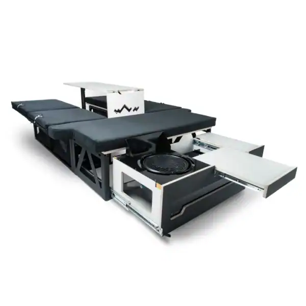 Moie Camperbox van Visu opengeklapt