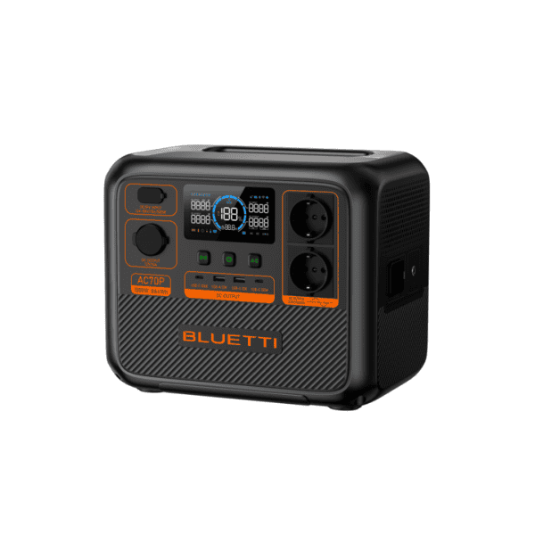 Bluetti AC70P Power Station– compacte draagbare power station met handvat, 864Wh capaciteit