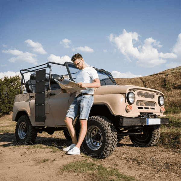 EcoFlow UPS bundel aangesloten tijdens kamperen in de natuur