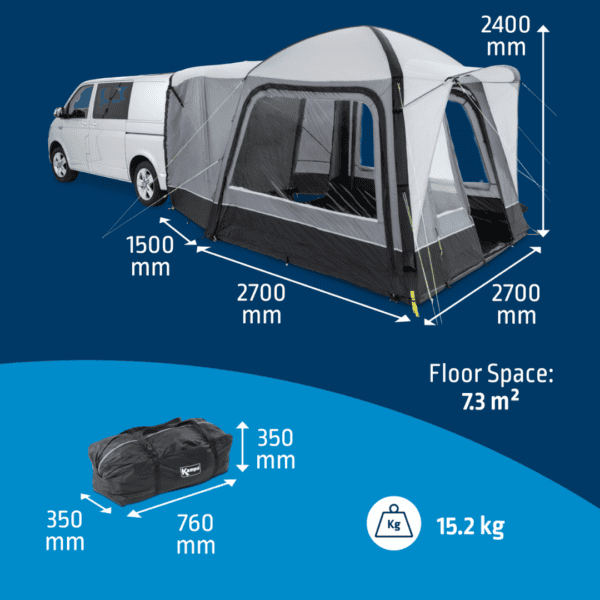 Kampa Cross AIR TG Opblaasbare bustent met achterklep montage - Afbeelding 4