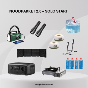 Noodpakket 2.0 – Solo Start | Noodstroom, licht & koken – 72 uur zonder zorgen