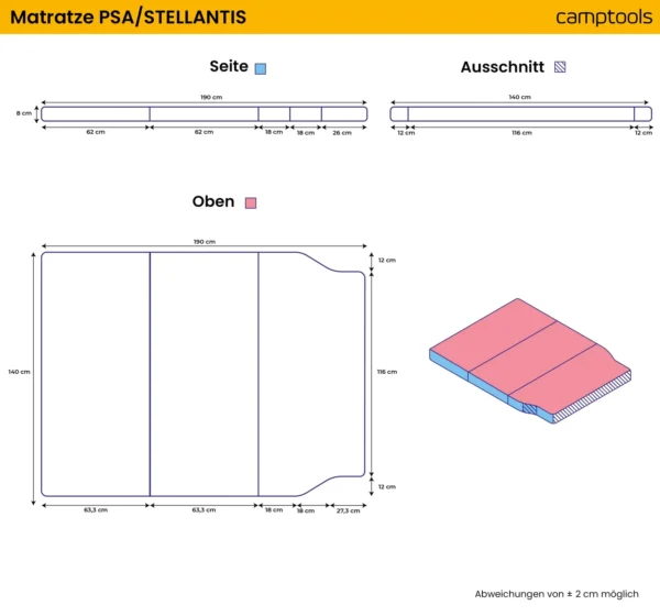 CampTools Premium Vouwmatras PSA Personenbus productfoto 9