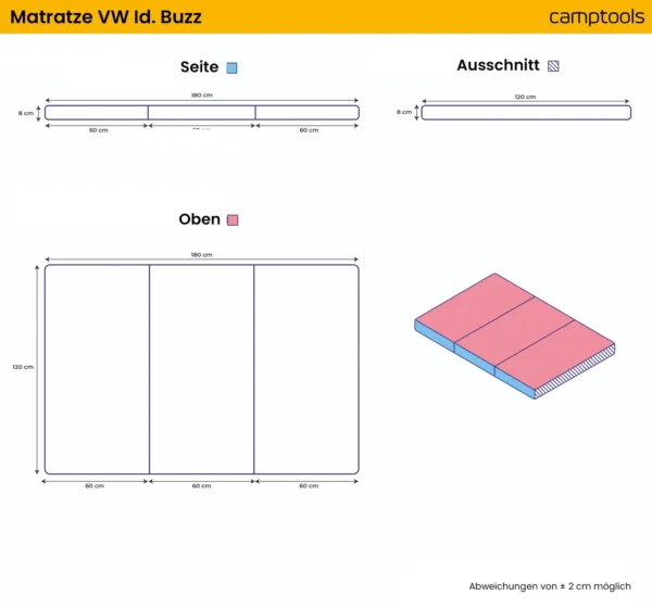 CampTools opvouwbare matras VW ID. Buzz productfoto 8