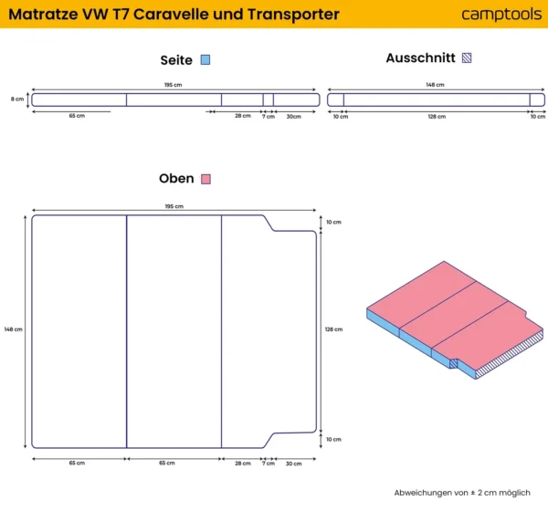 CampTools Premium Vouwmatras VW T7 productfoto 7