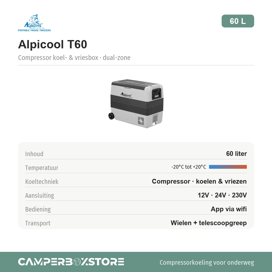 Alpicool T60 Flexible Dual Zone koelbox - Afbeelding 3