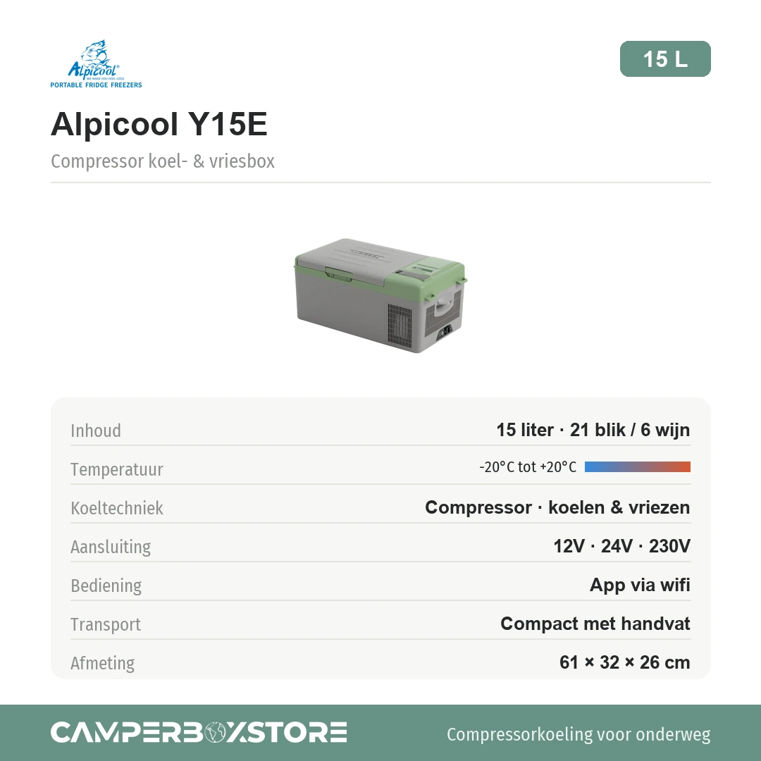 Alpicool Y15E Green koelbox - Afbeelding 3