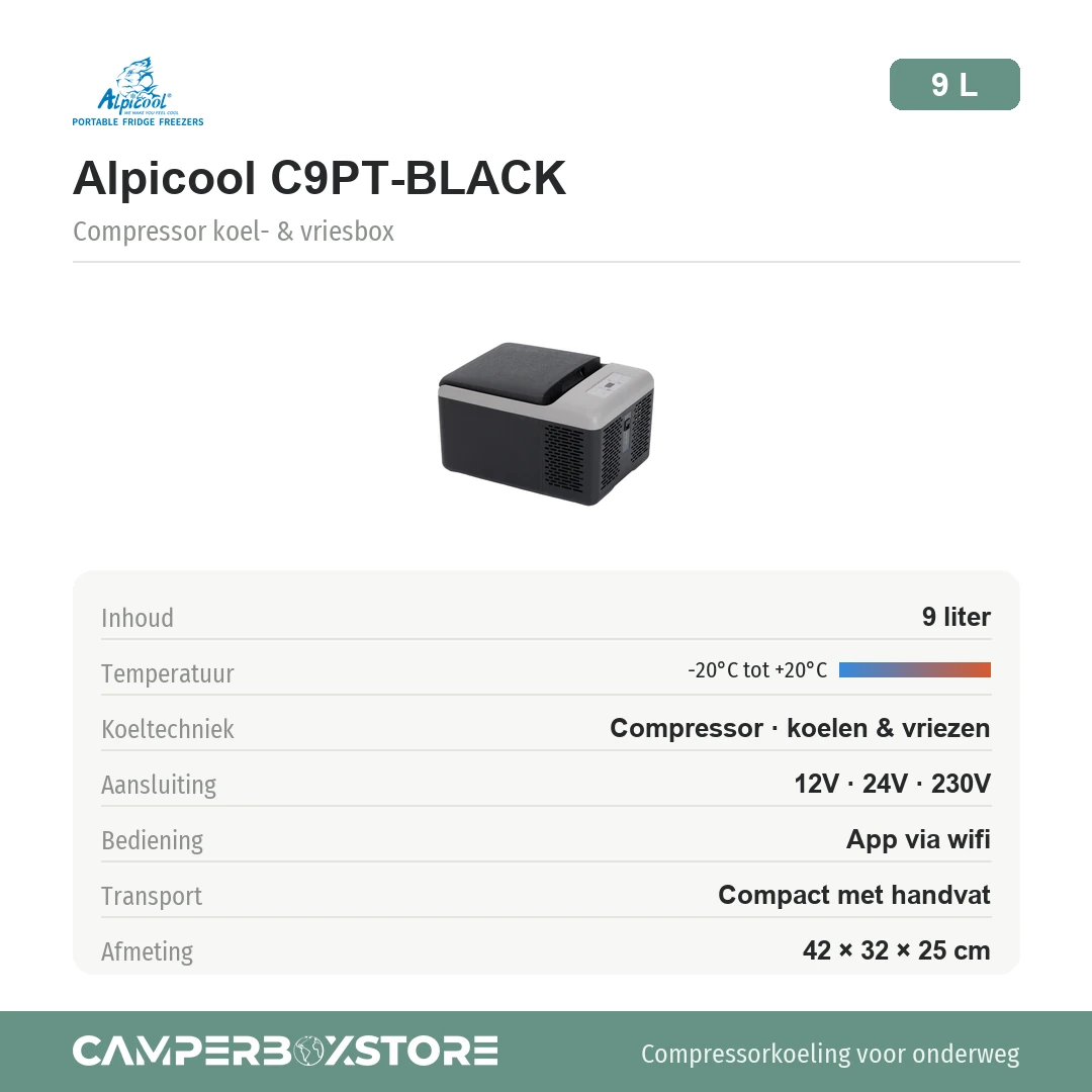 Alpicool C9PT Black Mini koelbox - Afbeelding 3