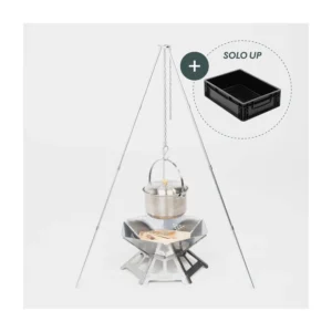 BOXIO FIRE BUNDLE vuurschaal met grill en driepoot in Eurobox