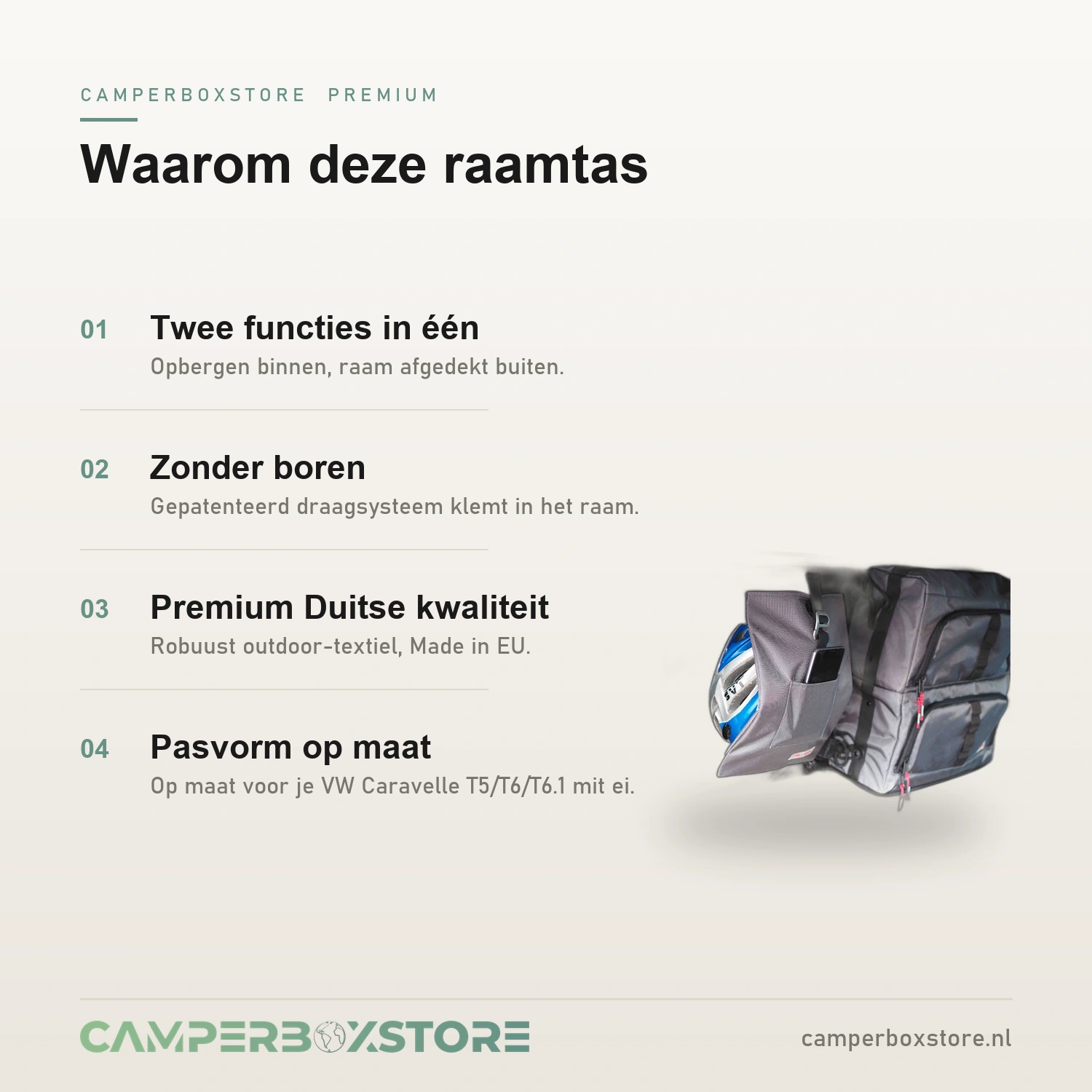 Felleisen raamtas voordelen
