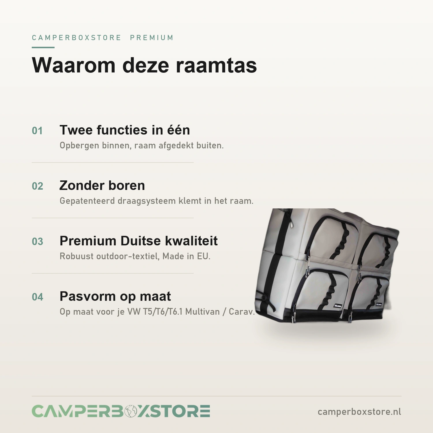 Felleisen raamtas voordelen
