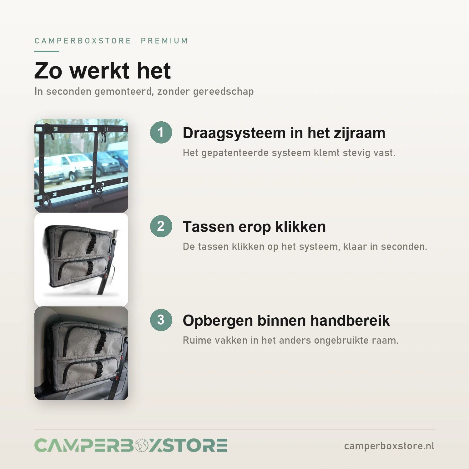 Felleisen raamtas zo werkt de montage met draagsysteem