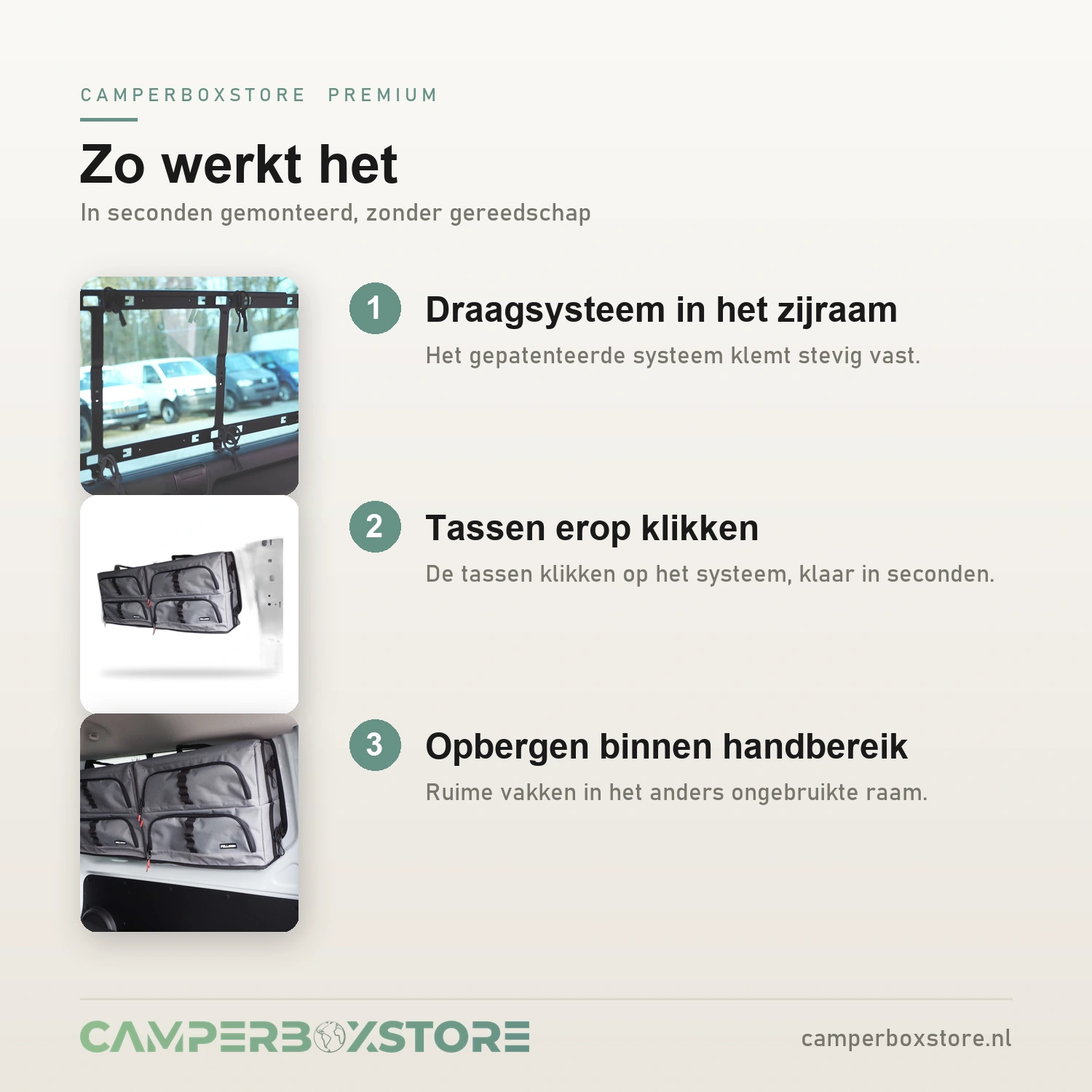 Felleisen raamtas zo werkt de montage met draagsysteem