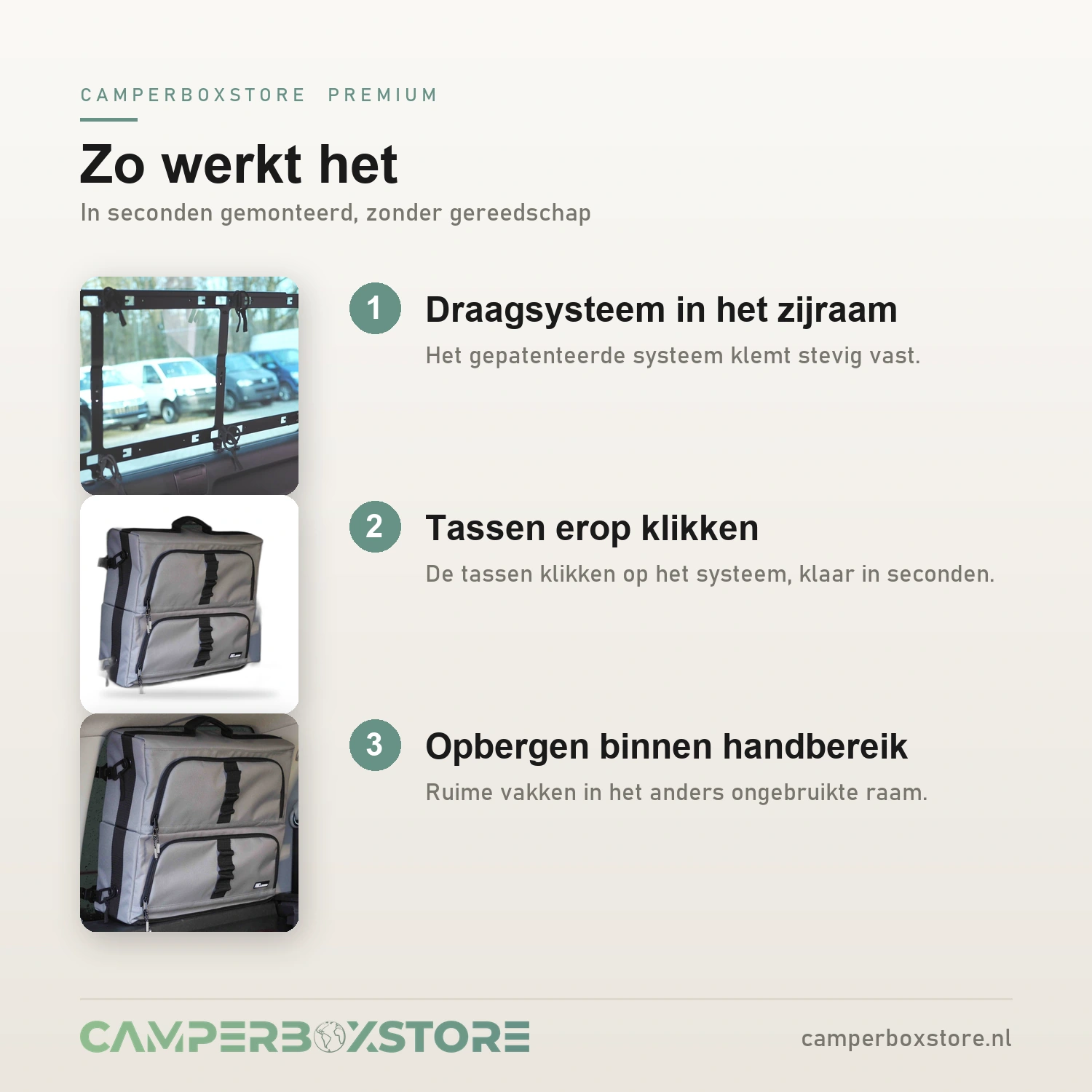 Felleisen raamtas zo werkt de montage met draagsysteem