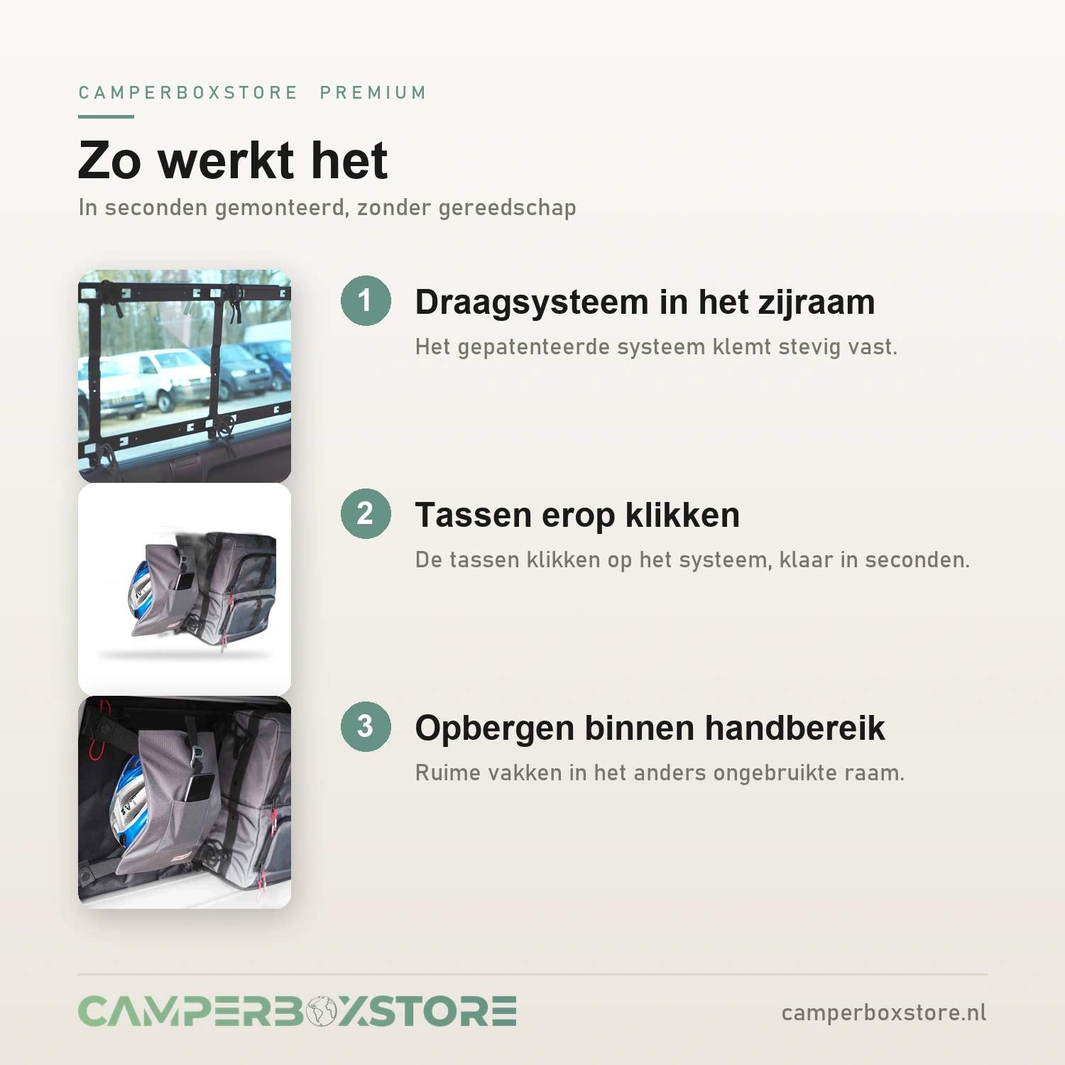Felleisen raamtas zo werkt de montage met draagsysteem