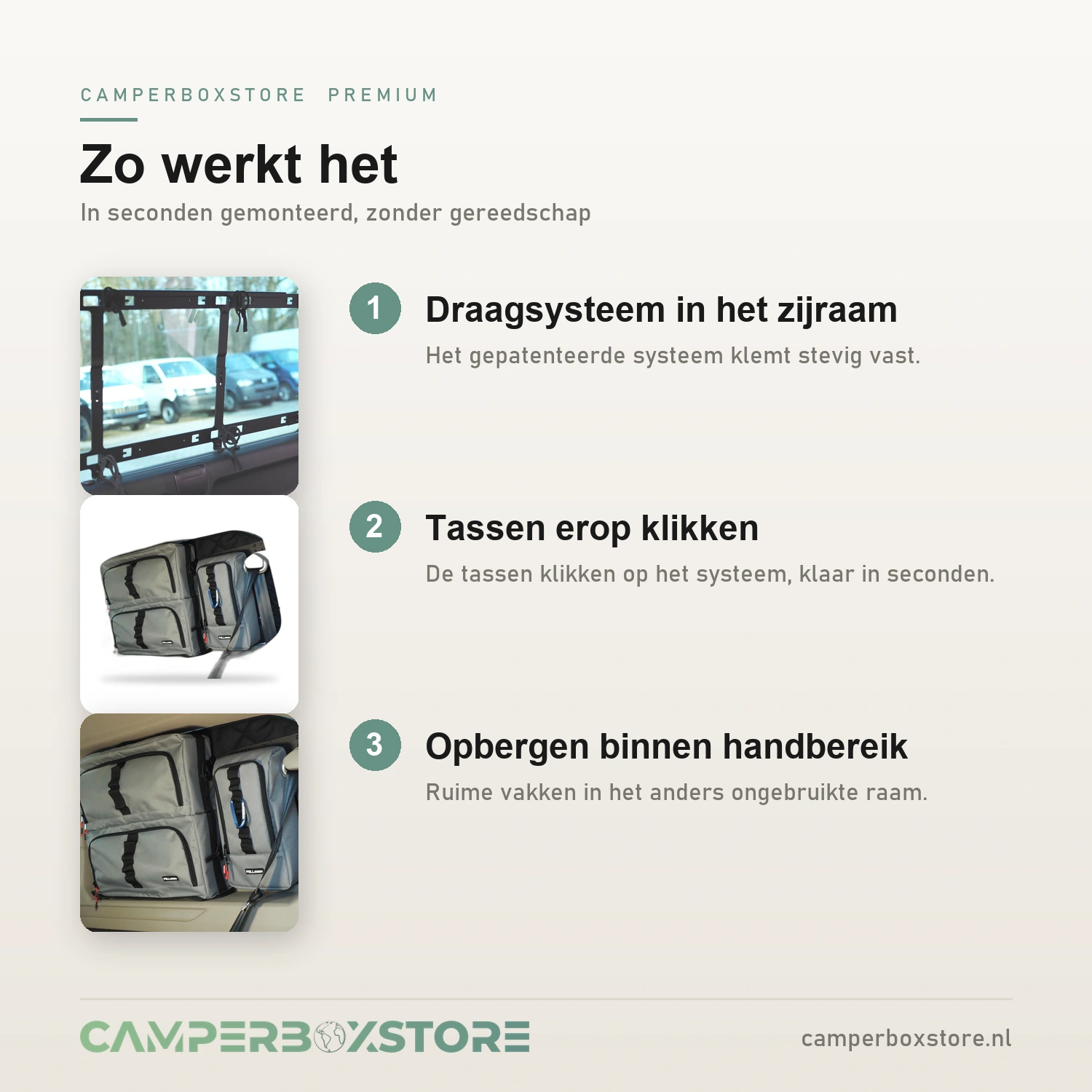Felleisen raamtas zo werkt de montage met draagsysteem