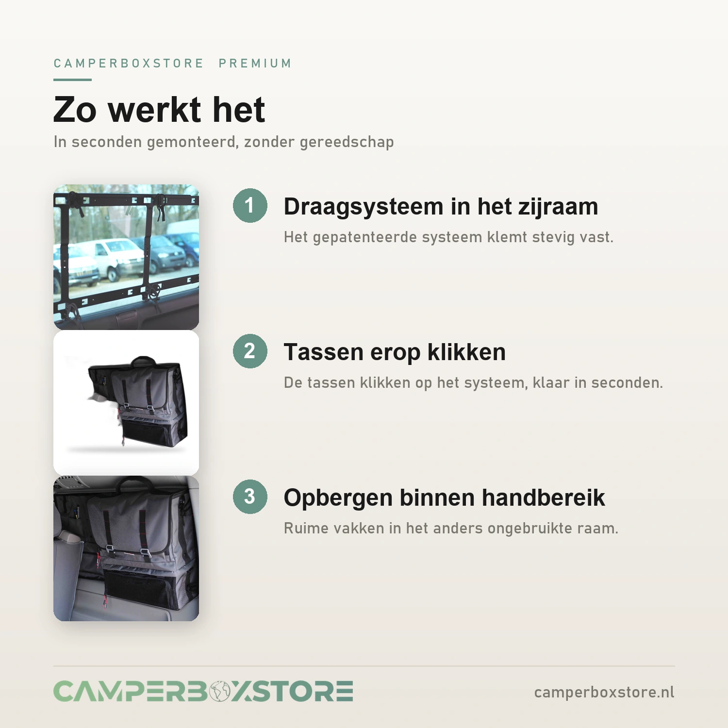 Felleisen raamtas zo werkt de montage met draagsysteem