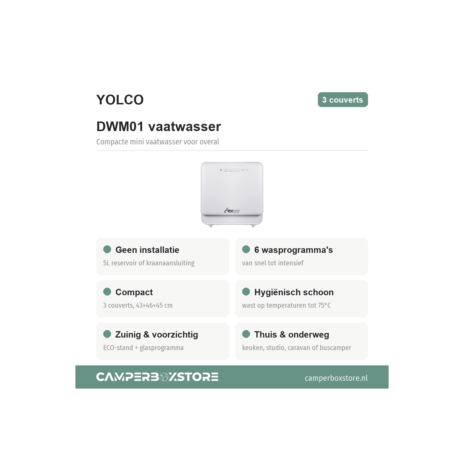 YOLCO DWM01 mini vaatwasser - Afbeelding 3